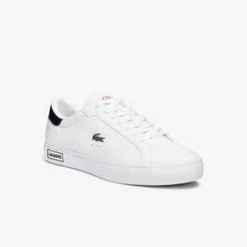 Lacoste Powercourt Leather Sneakers Pánské - Tenisky Bílé / Béžový | CZ-VZFKcJ